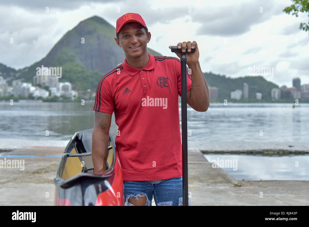 Rj Rio De Janeiro 05 02 2019 Presentation Isaquias Queiroz In Flamengo Isaquias Queiroz Canoista During An Official Presentation In Flamengo In A Collective At The Headquarters Of Gavea Photo