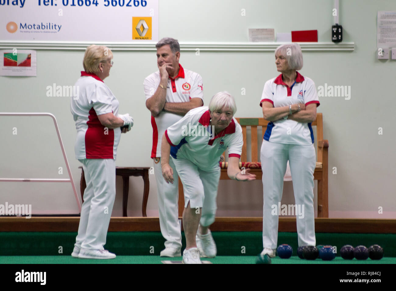 Melton Mowbray Indoor Bowls Club, Leicestershire, UK. 4th February 2019