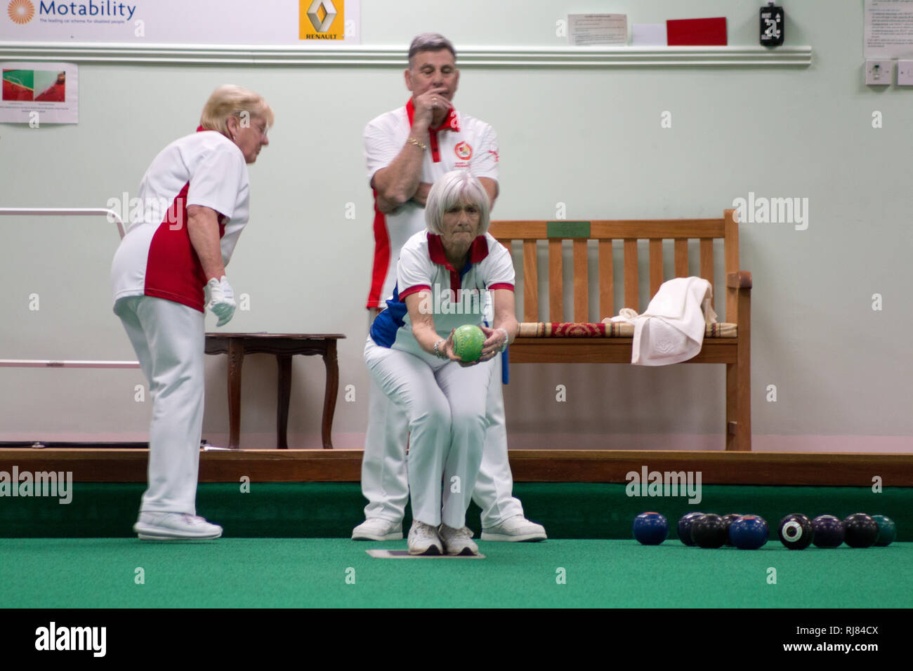 Melton Mowbray Indoor Bowls Club, Leicestershire, UK. 4th February 2019