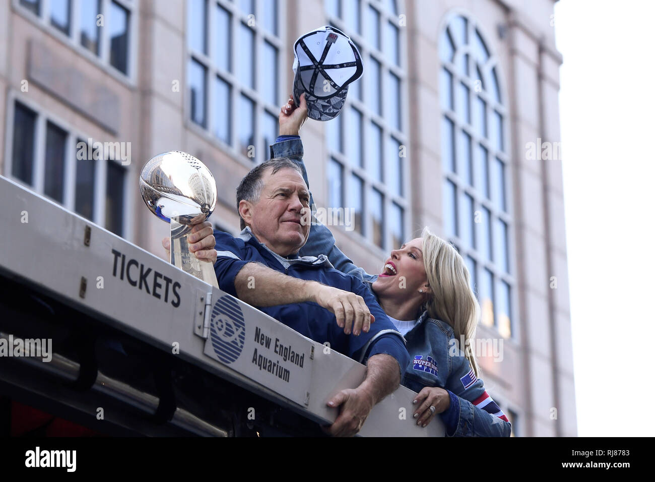 New England Patriots Head Coach Bill Belichick with his girlfriend