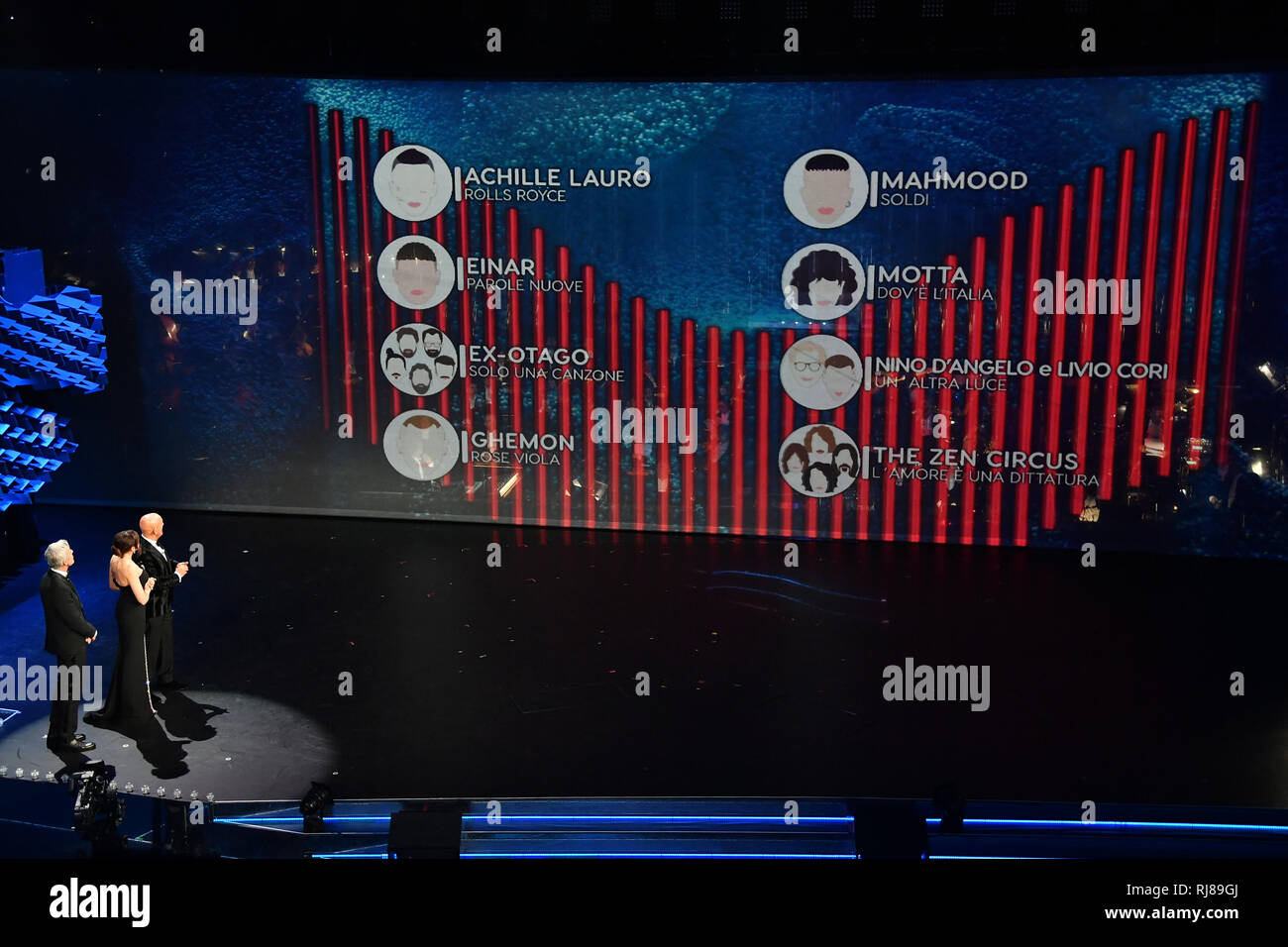 Sanremo Italia 06th Feb 2019 Foto Gian Mattia D Alberto Lapresse 05 Febbraio 2019 Sanremo Italia Spettacolo Festival Di Sanremo 2019 Prima Serata Nella Foto La Classifica Dei Cantanti Photo Gian Mattia D Alberto Lapresse February