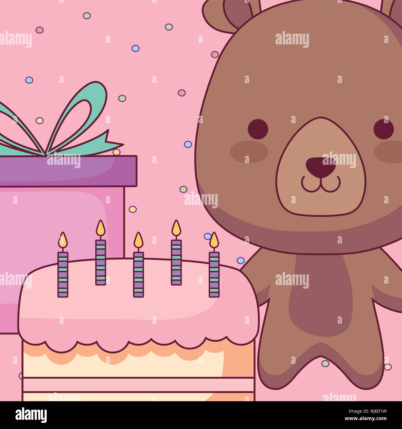 cute and little bear character vector illustration design Stock Vector ...