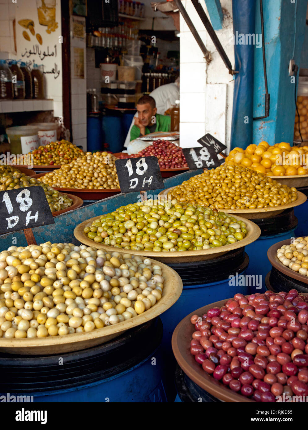 Casablanca, Markt, Oliven, Marokko Stock Photo