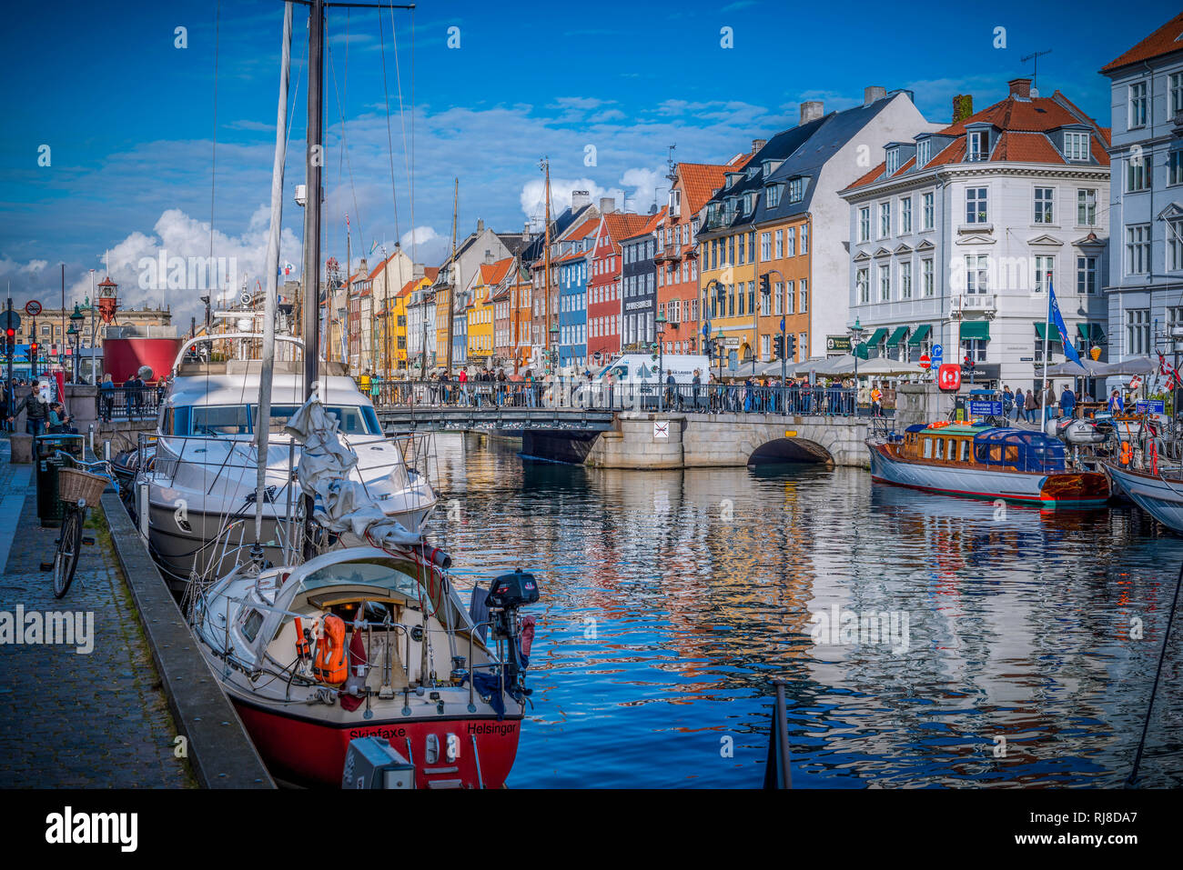 Europa, Dänemark, Kopenhagen, Zentrum, Hafen, Nyhavn, Neuer Hafen Stock Photo