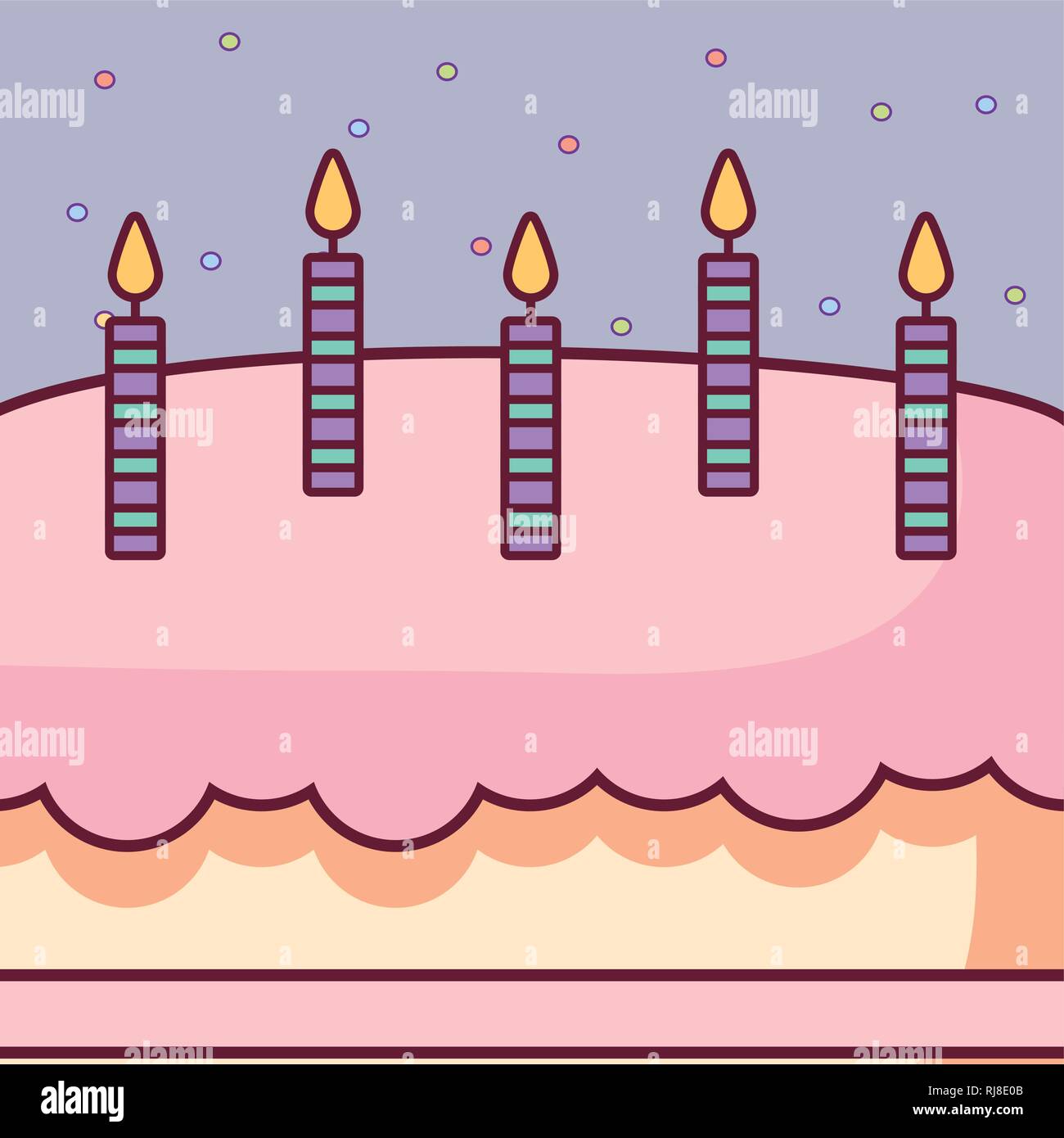 sweet birthday cake with candles vector illustration design Stock ...