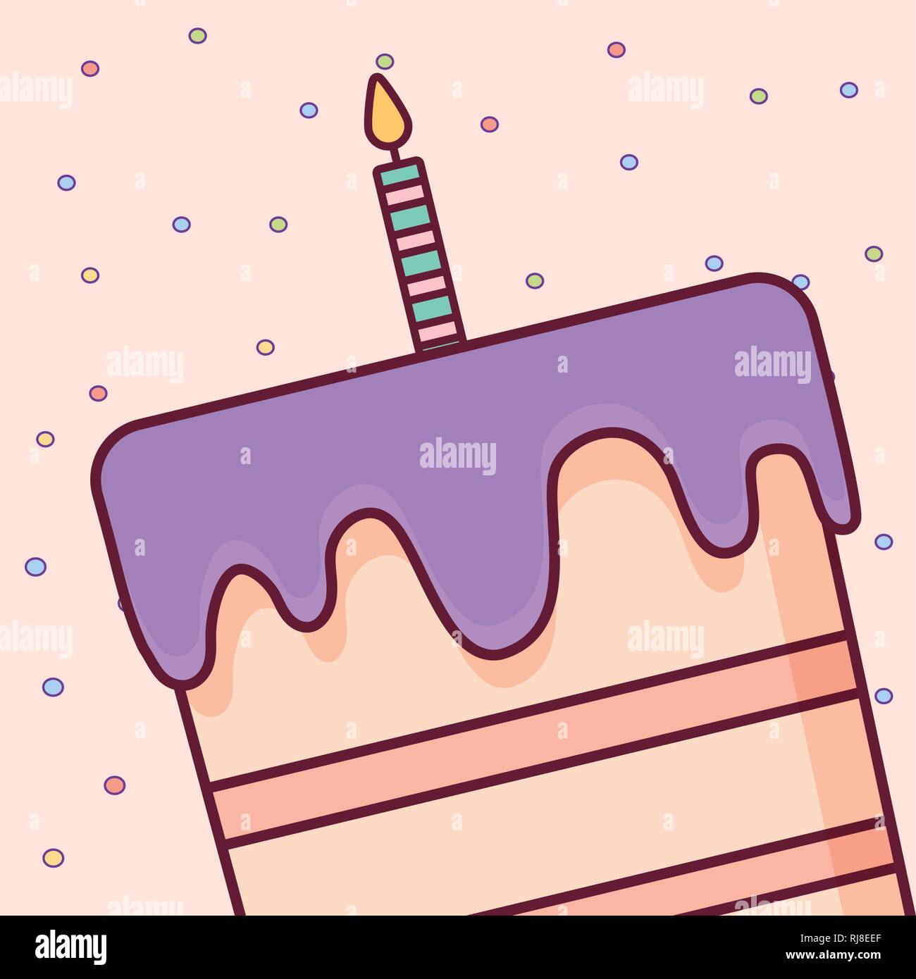sweet birthday cake with candles vector illustration design Stock ...