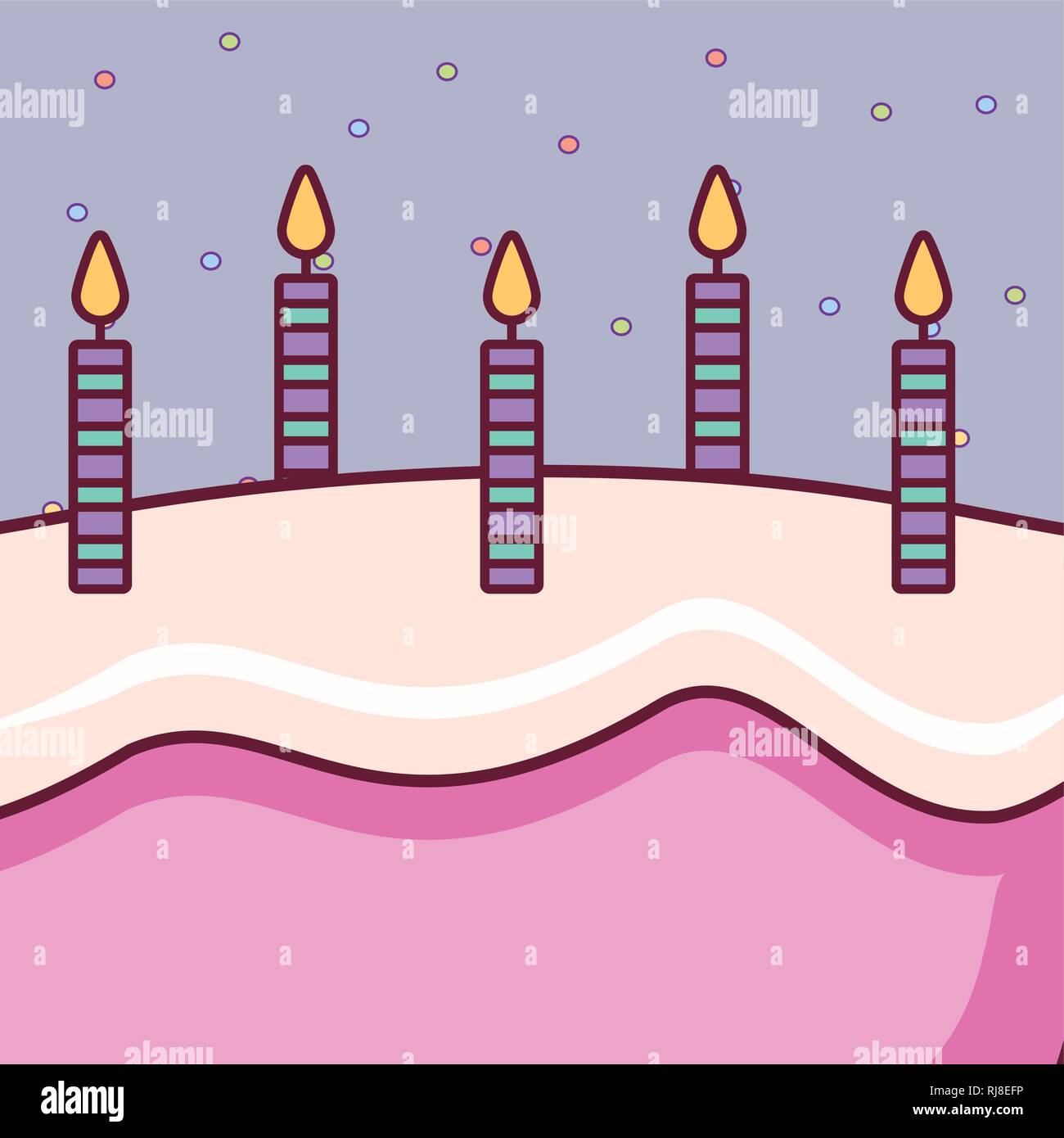 sweet birthday cake with candles vector illustration design Stock ...