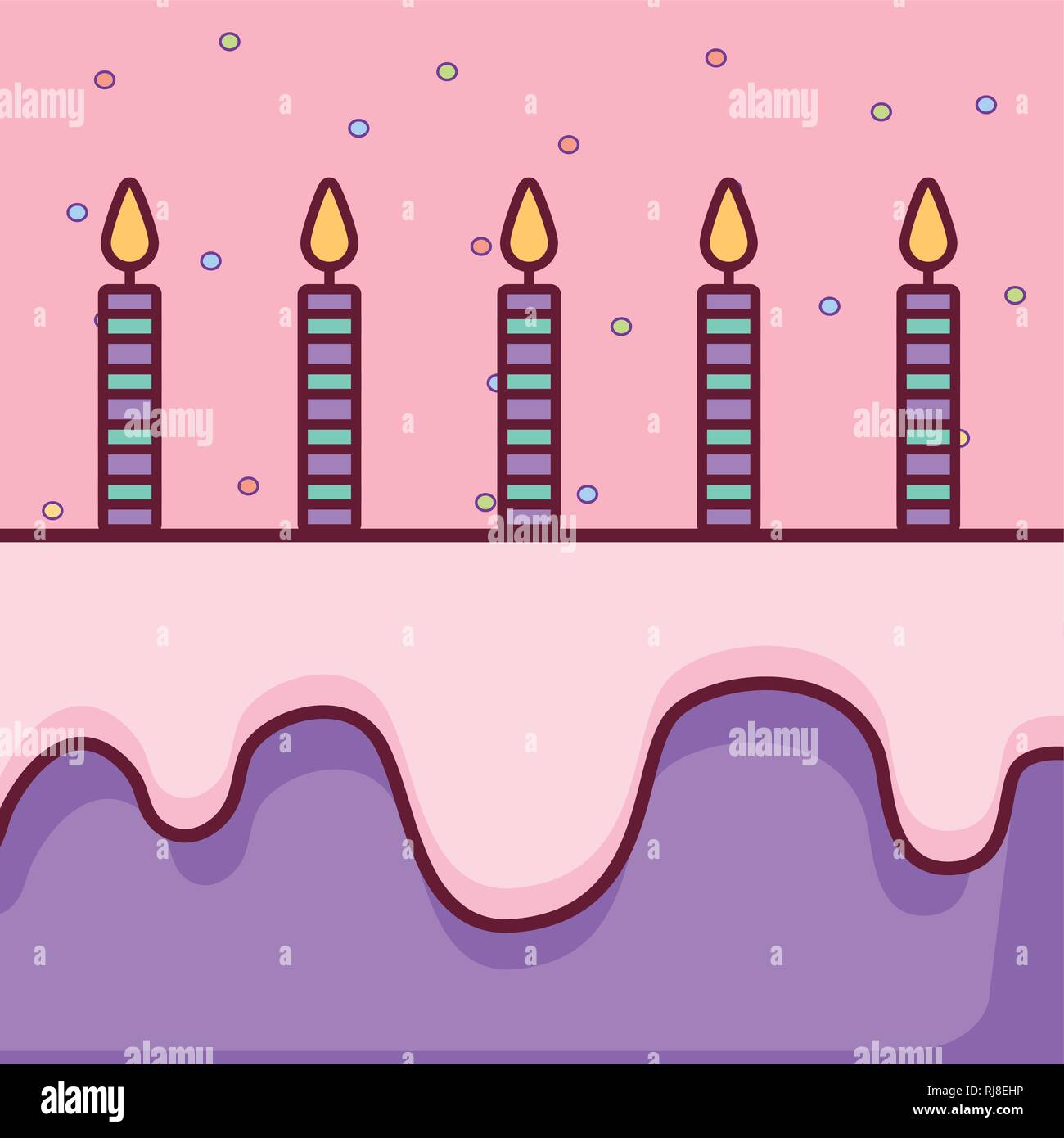 sweet birthday cake with candles vector illustration design Stock ...