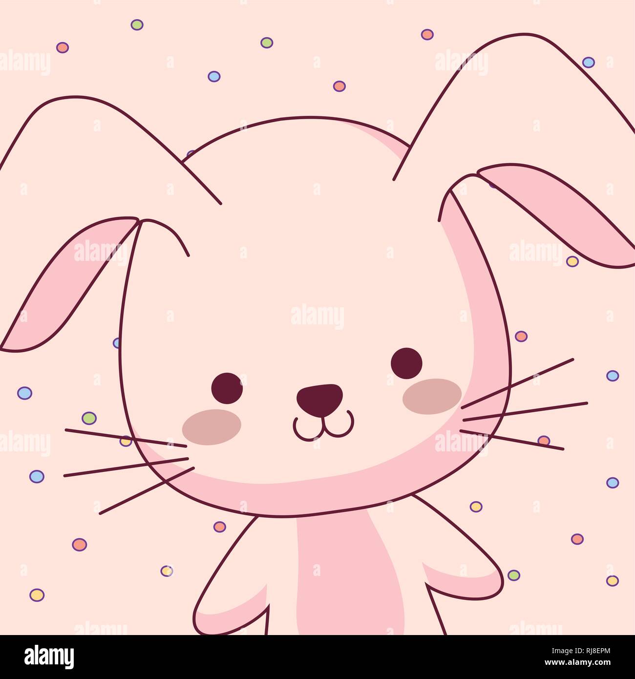cute and little rabbit character vector illustration design Stock ...