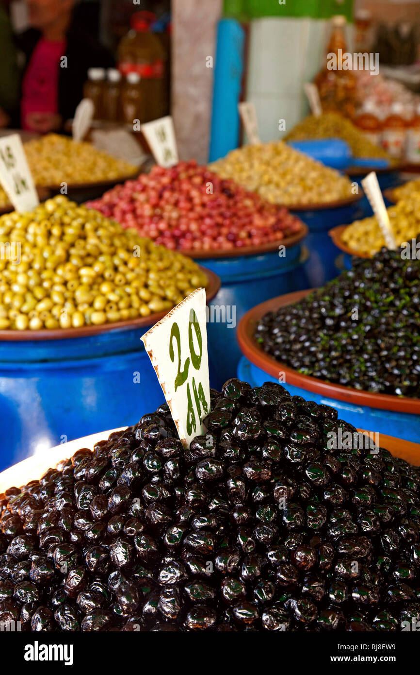 Casablanca, Markt, Oliven, Marokko Stock Photo
