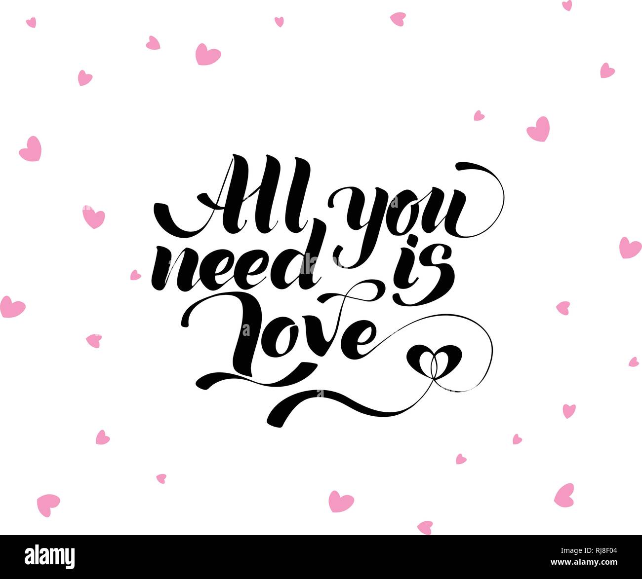 Love is all you need hand written lettering Vector Image