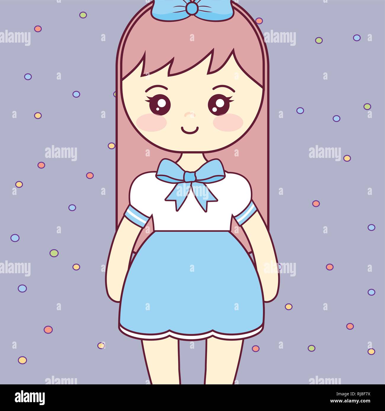 cute and little girl character vector illustration design Stock Vector ...