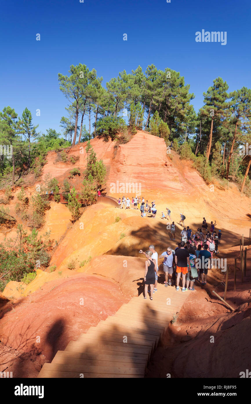 Les Sentiers des Ocres, Lehrpfad, Ockerfelsen, Roussillon, Provence ...