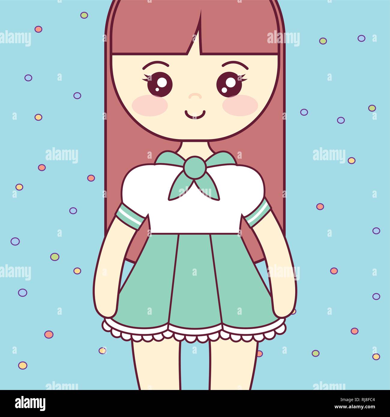 cute and little girl character vector illustration design Stock Vector ...