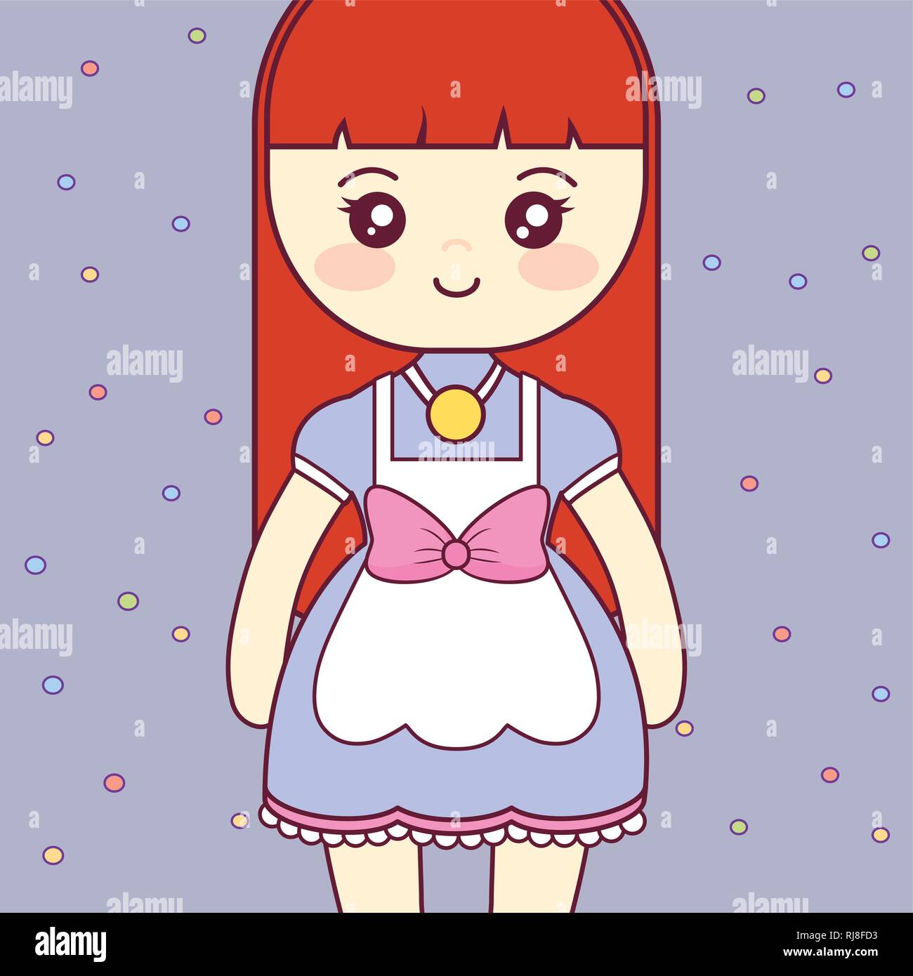 cute and little girl character vector illustration design Stock Vector ...