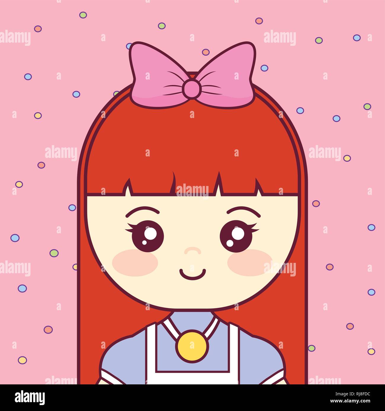 cute and little girl character vector illustration design Stock Vector ...