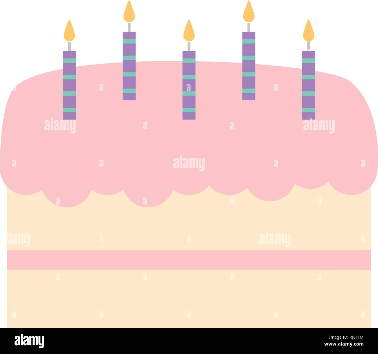 sweet birthday cake with candles vector illustration design Stock ...