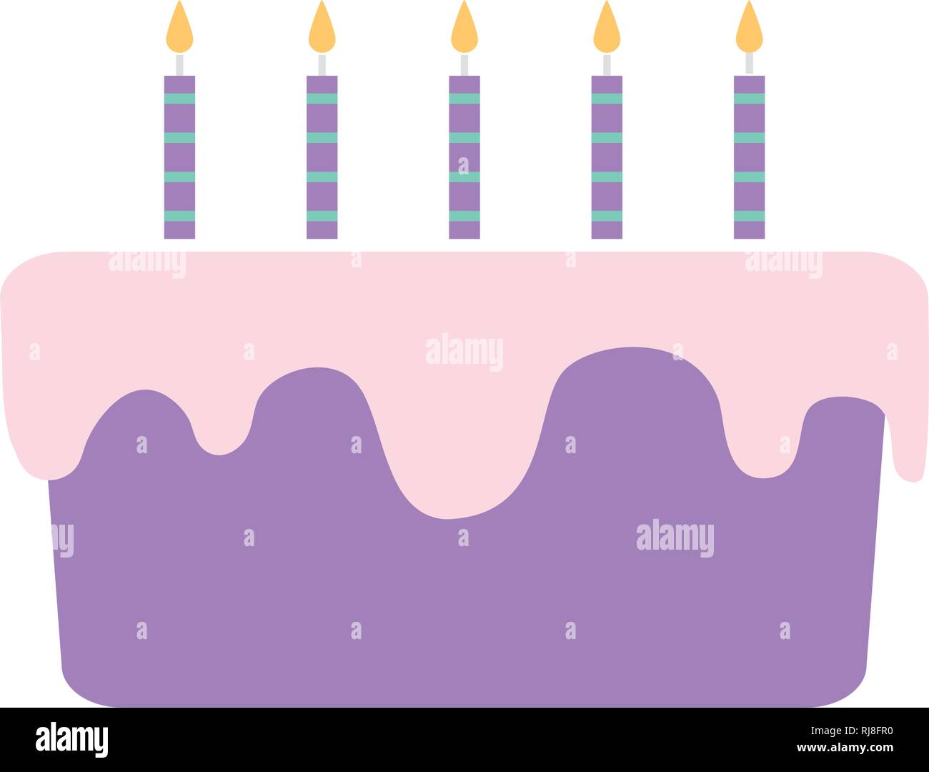 sweet birthday cake with candles vector illustration design Stock ...