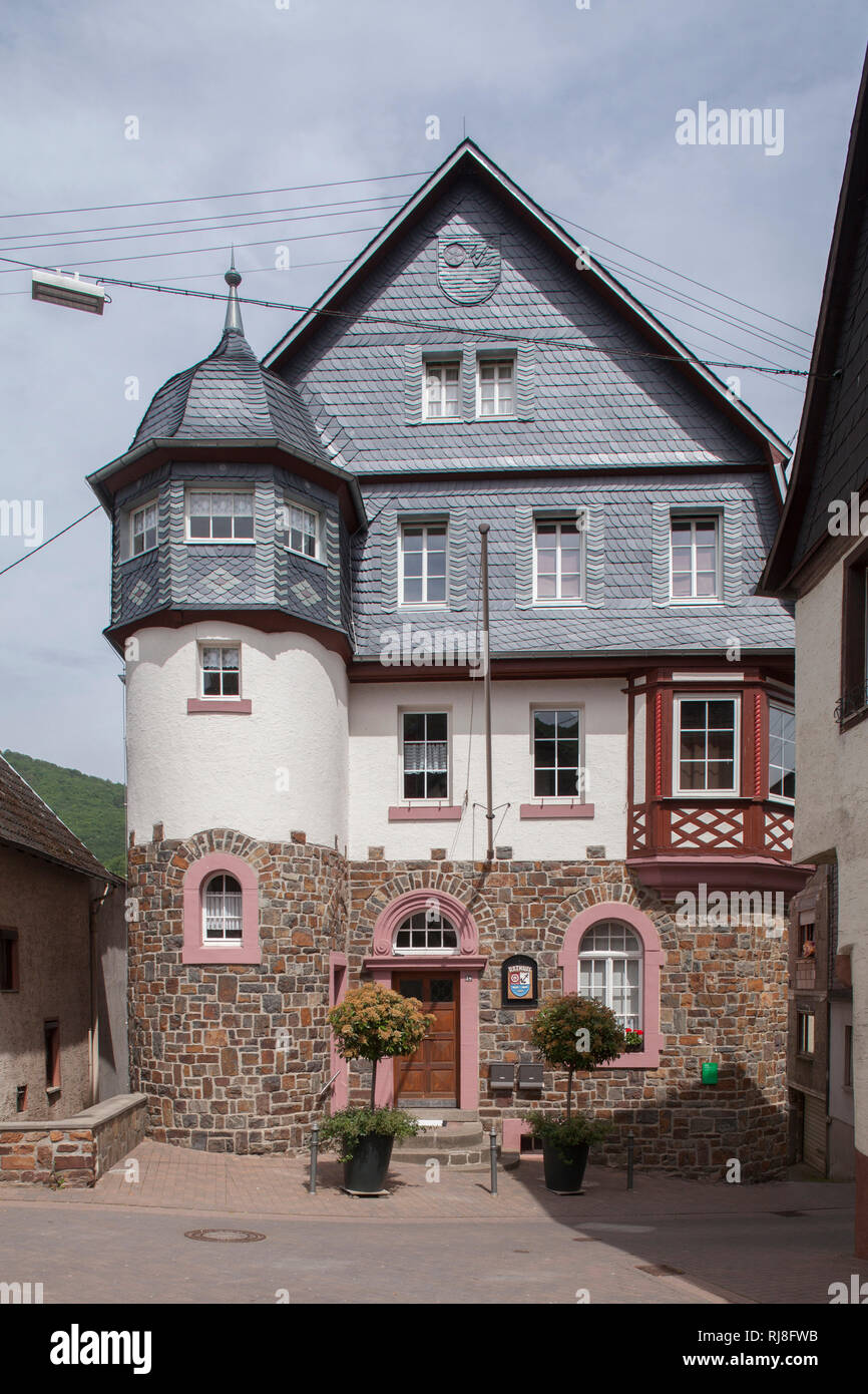 Altes Rathaus, Trechtingshausen, Unesco Weltkulturerbe Oberes Mittelrheintal, Rheinland-Pfalz, Deutschland, Stock Photo
