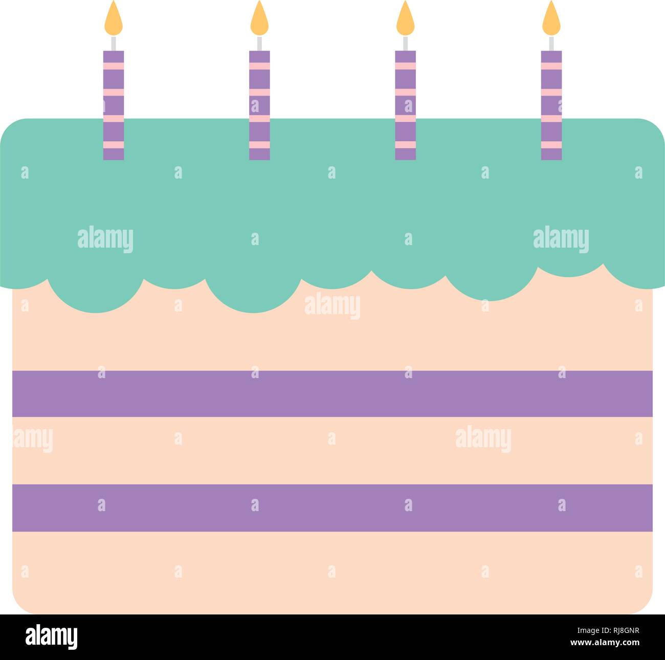sweet birthday cake with candles vector illustration design Stock ...