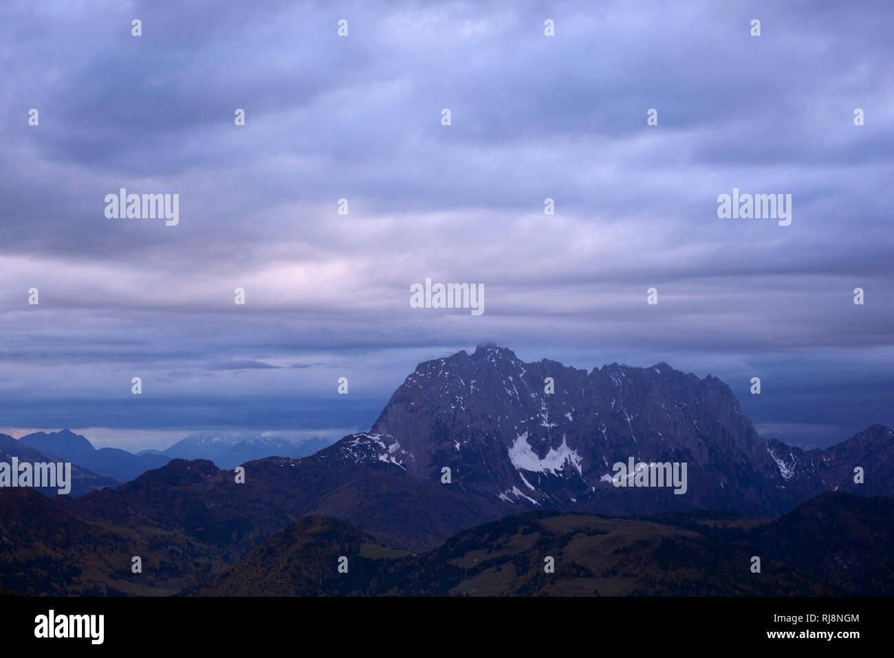 Blick auf Wilden Kaiser von Osten, Tirol, Österreich Stock Photo