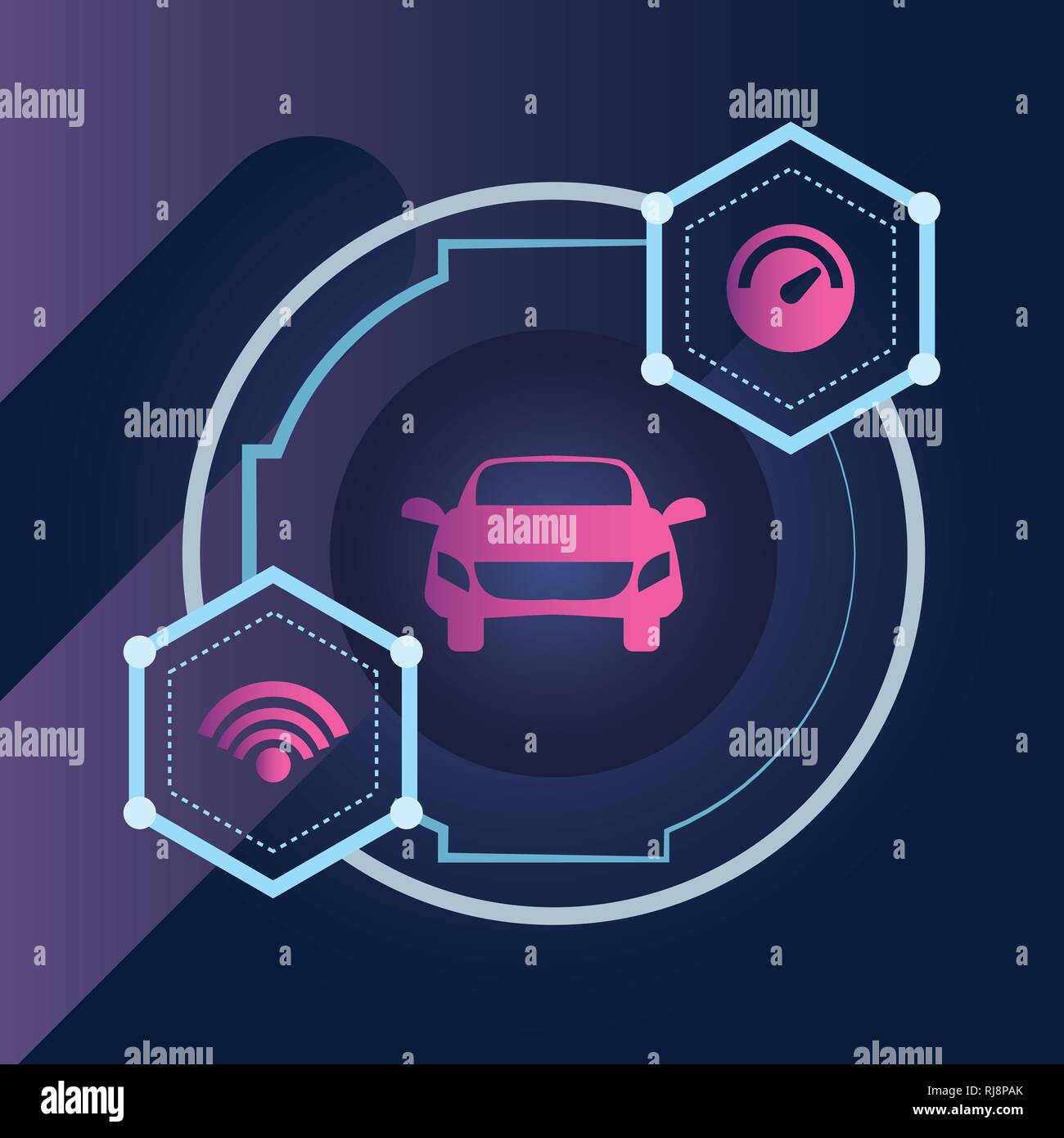 autonomous smart car signal tachometer vector illustration Stock Vector