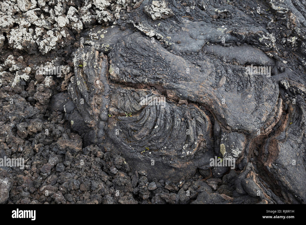 beim Besucherzentrum am Lavastrom des Vulkans San Juan, Detailaufnahme der Lava, Todoque, La Palma, Kanarische Inseln, Spanien Stock Photo