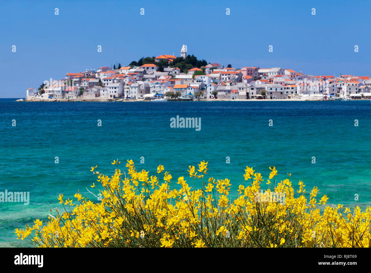 Primosten, Kroatische Adriaküste, Dalmatien, Kroatien Stock Photo