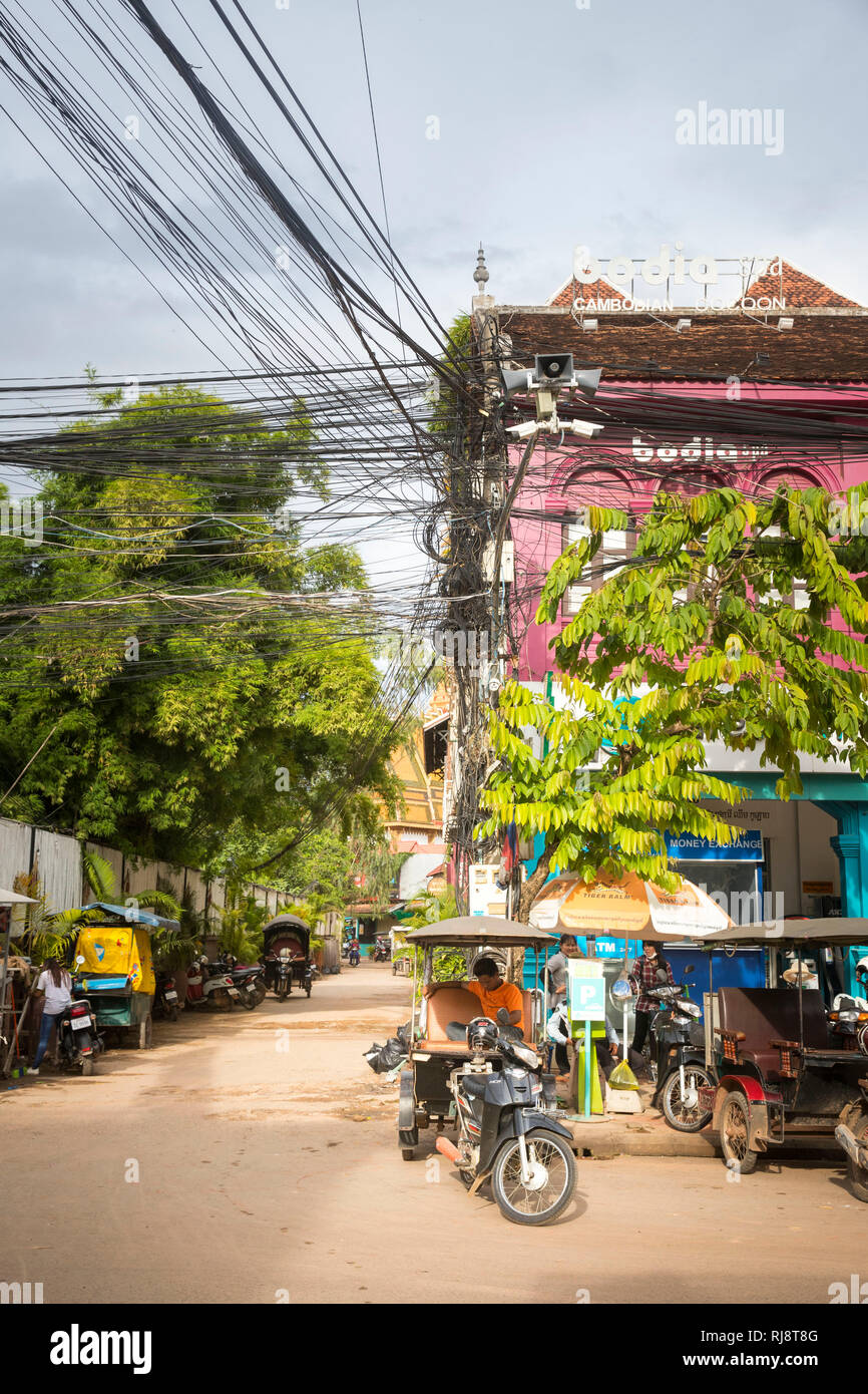 Siem Reap, Angkor, Straße am alten Markt Stock Photo