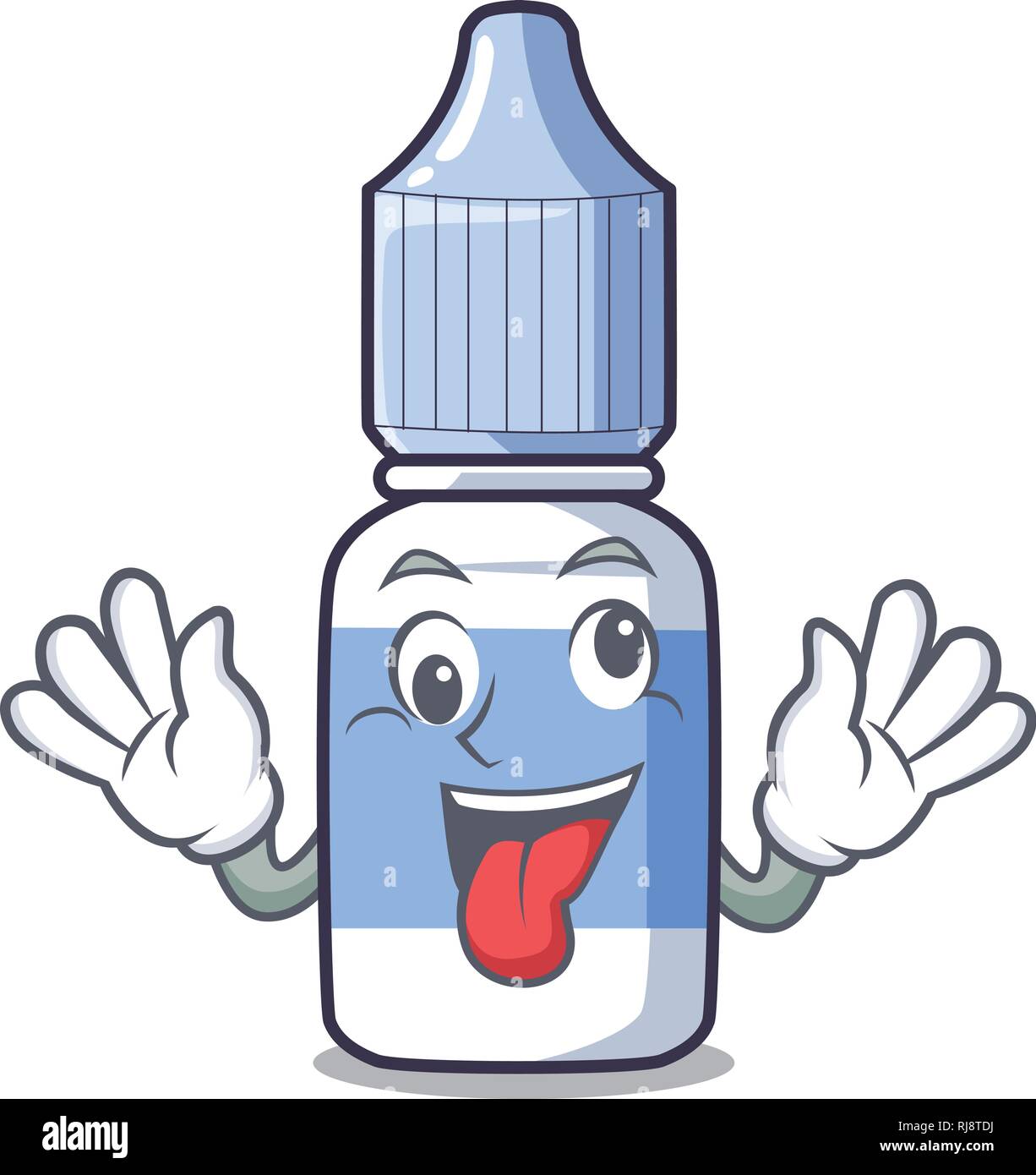 Crazy eye drops isolated with the characters Stock Vector