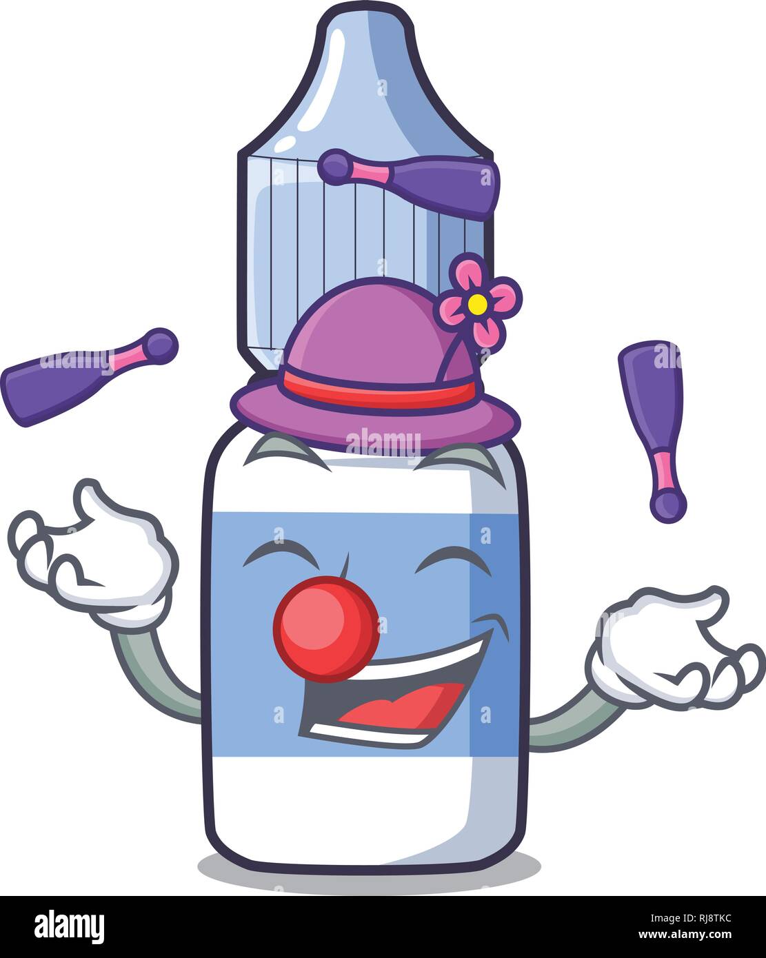 Juggling eye drops isolated with the characters Stock Vector