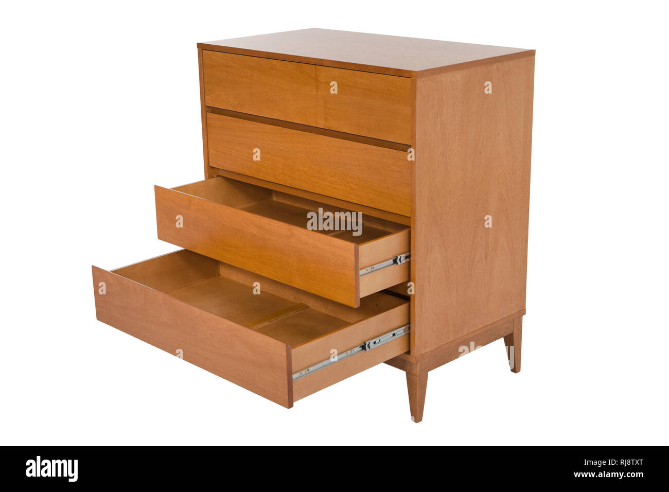 Wooden chest of drawers isolated on white background Stock Photo - Alamy