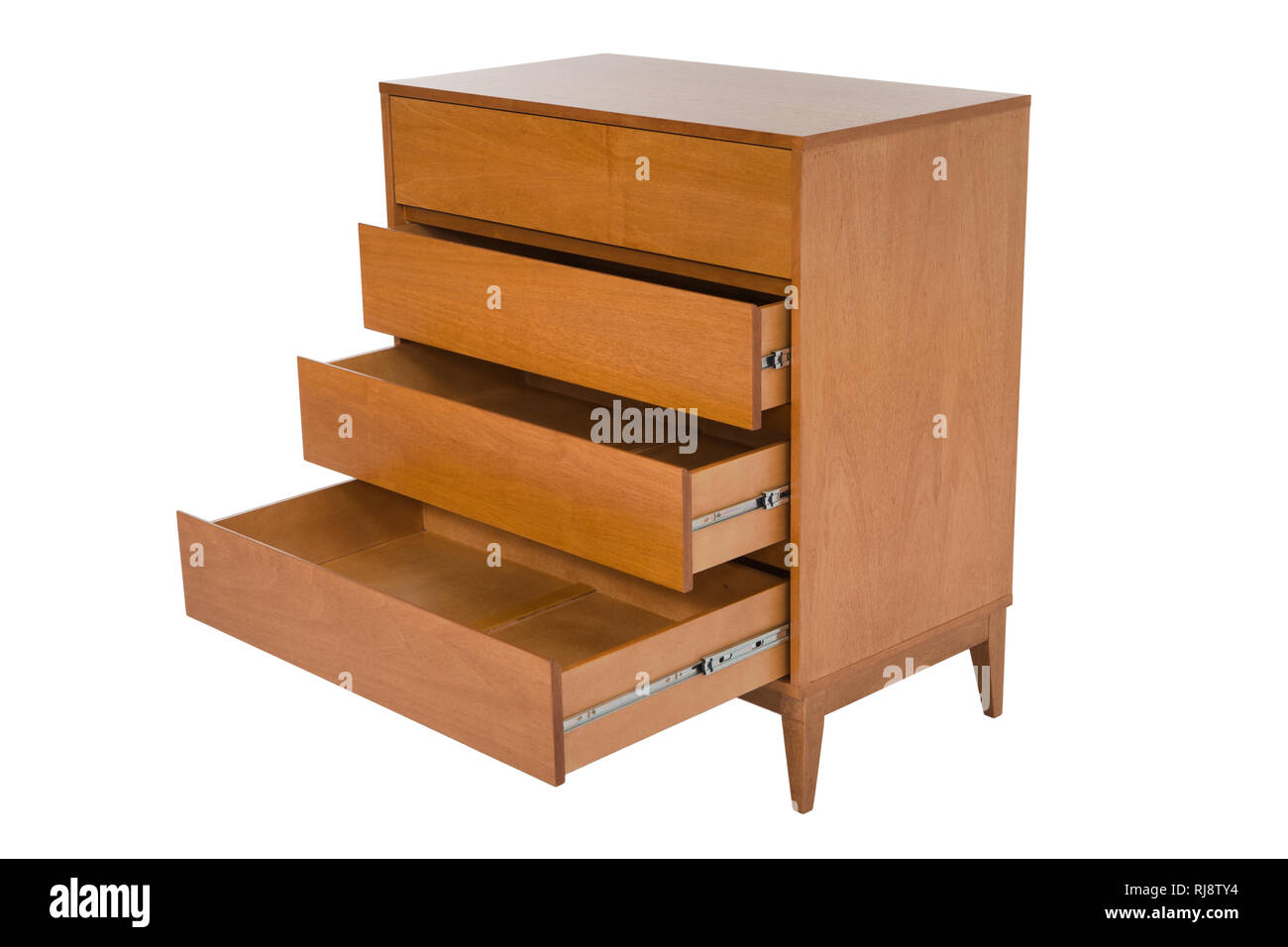 Wooden chest of drawers isolated on white background Stock Photo - Alamy