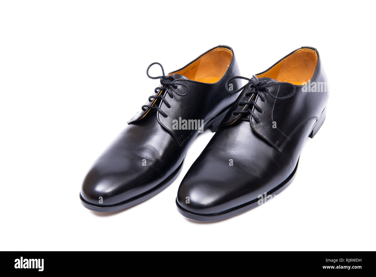 Black shoes isolated on white background Stock Photo - Alamy