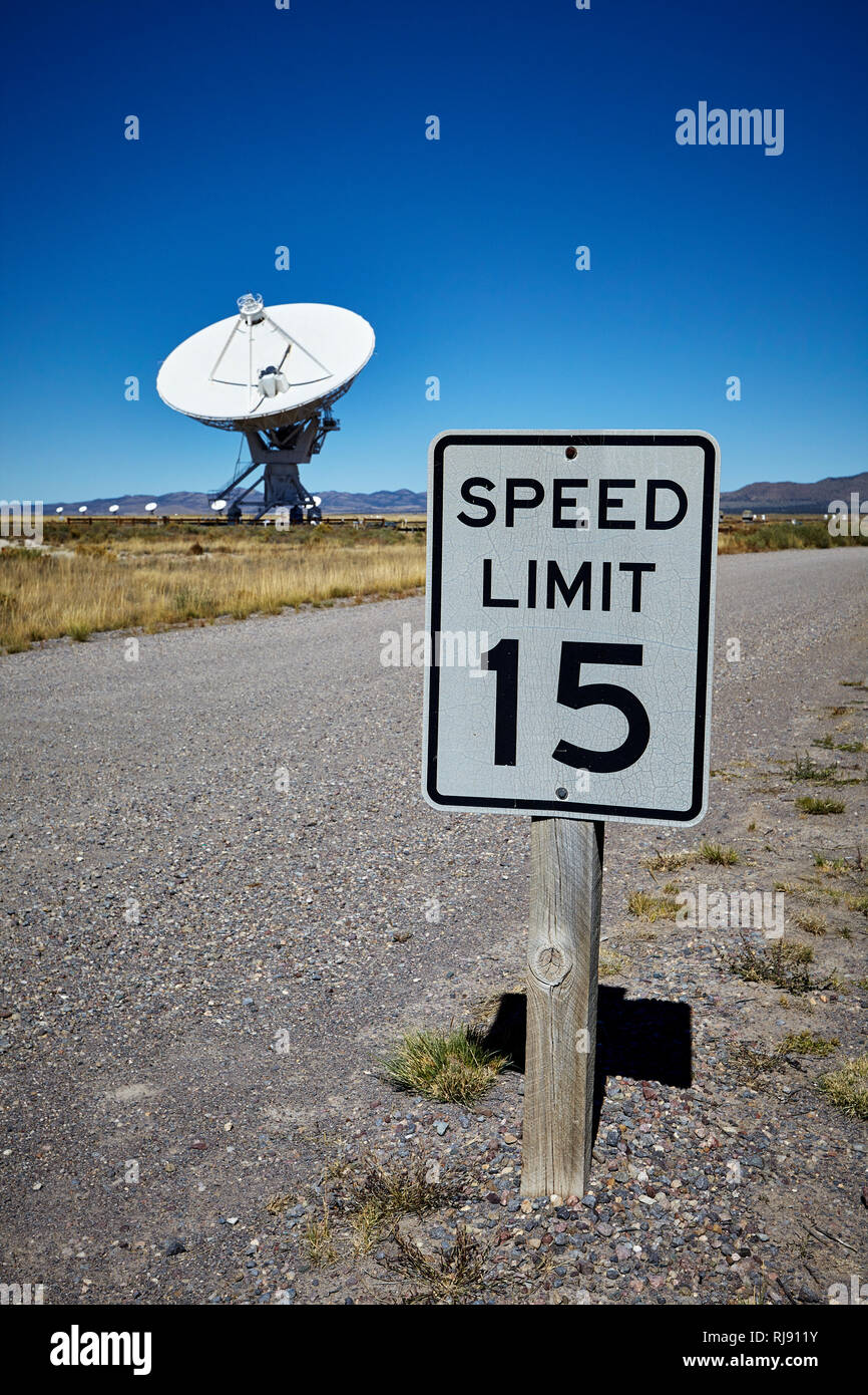 Radio astronomy antenna, dishes, at the Very Large Array, VLA, New