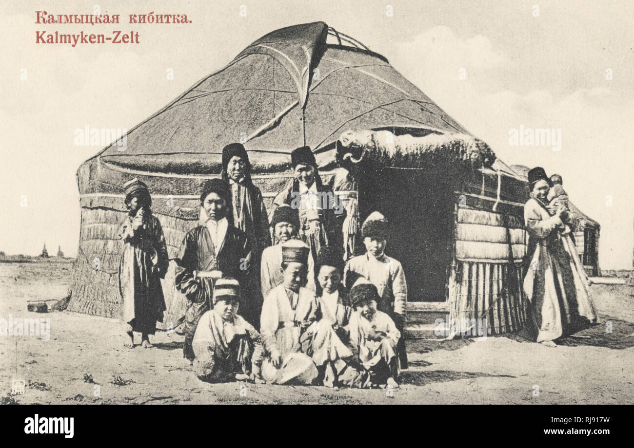 Kalmyk tent. Postcard 1904 Stock Photo