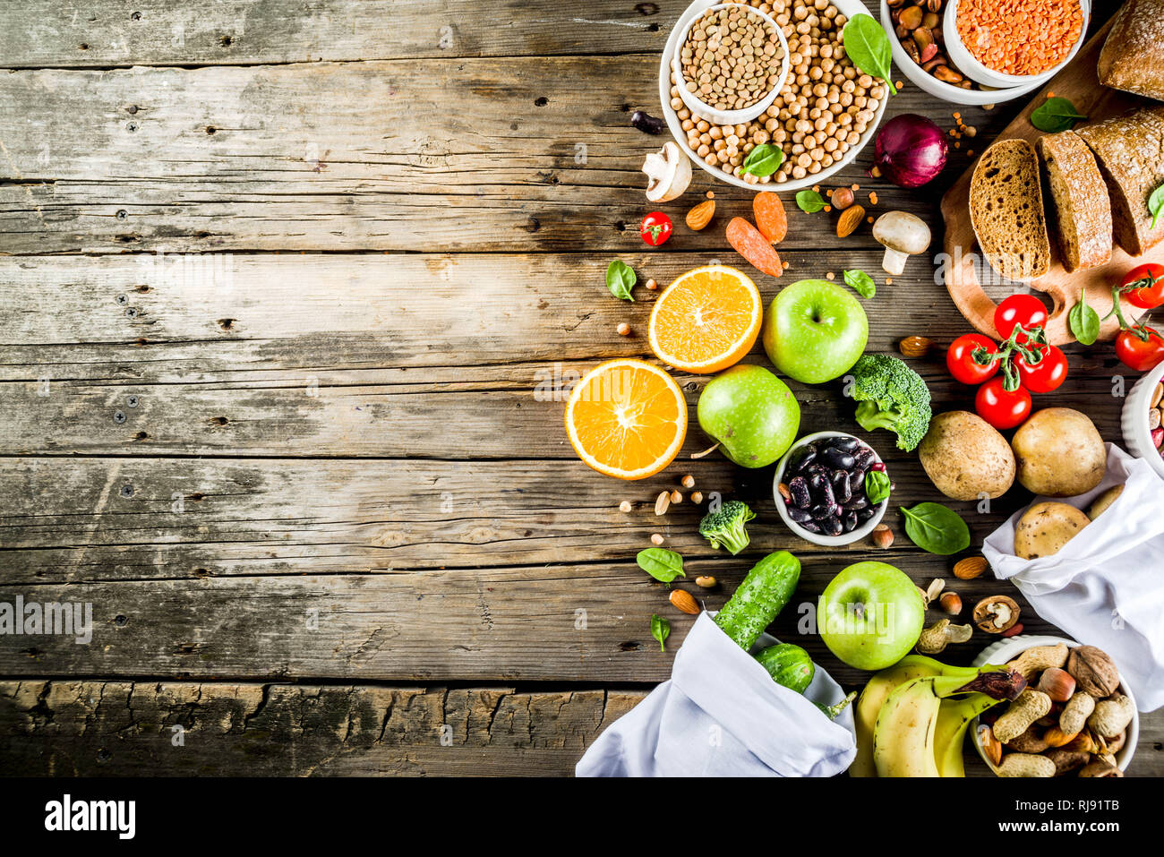 Highty Food Healthy food. Selection of good carbohydrate sources, high fiber rich ...