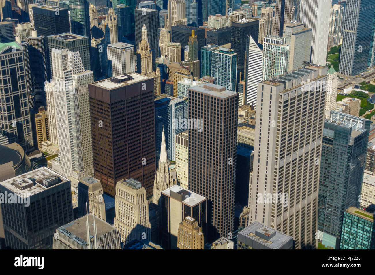 Chicago downtown skyscrapers aerial skyline Stock Photo - Alamy