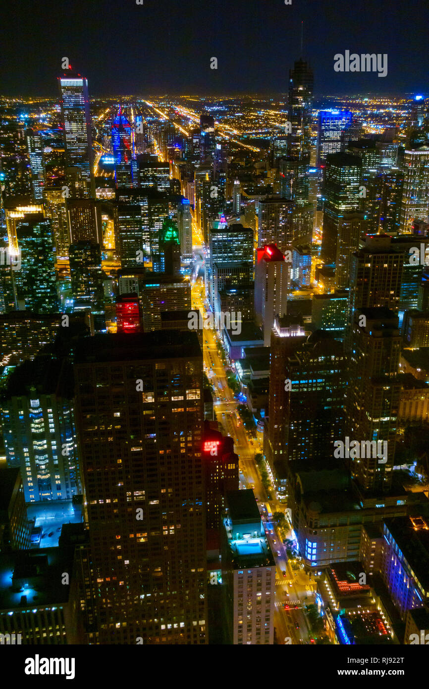Chicago downtown skyscrapers aerial skyline panorama Stock Photo - Alamy