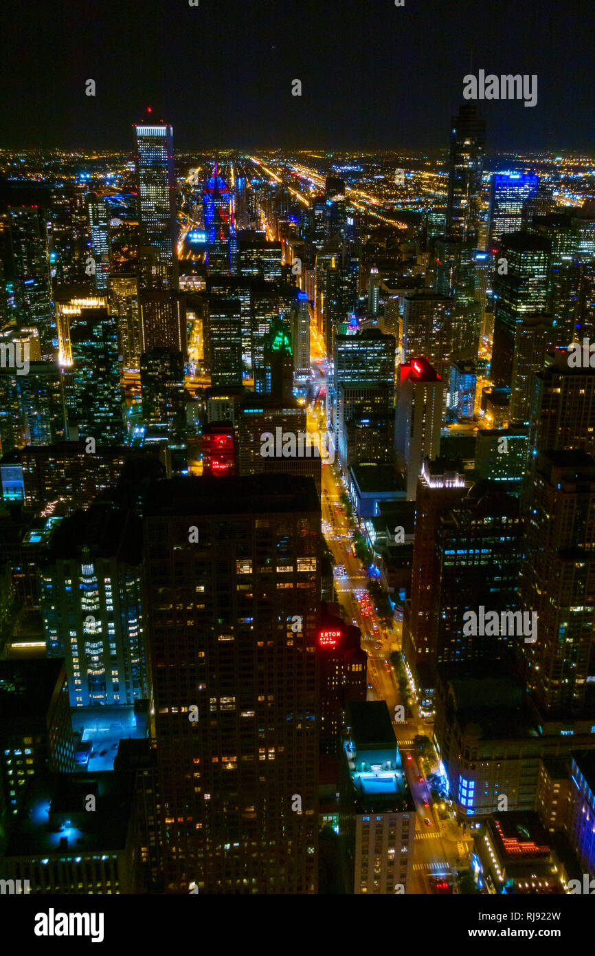 Chicago downtown skyscrapers aerial skyline panorama Stock Photo - Alamy