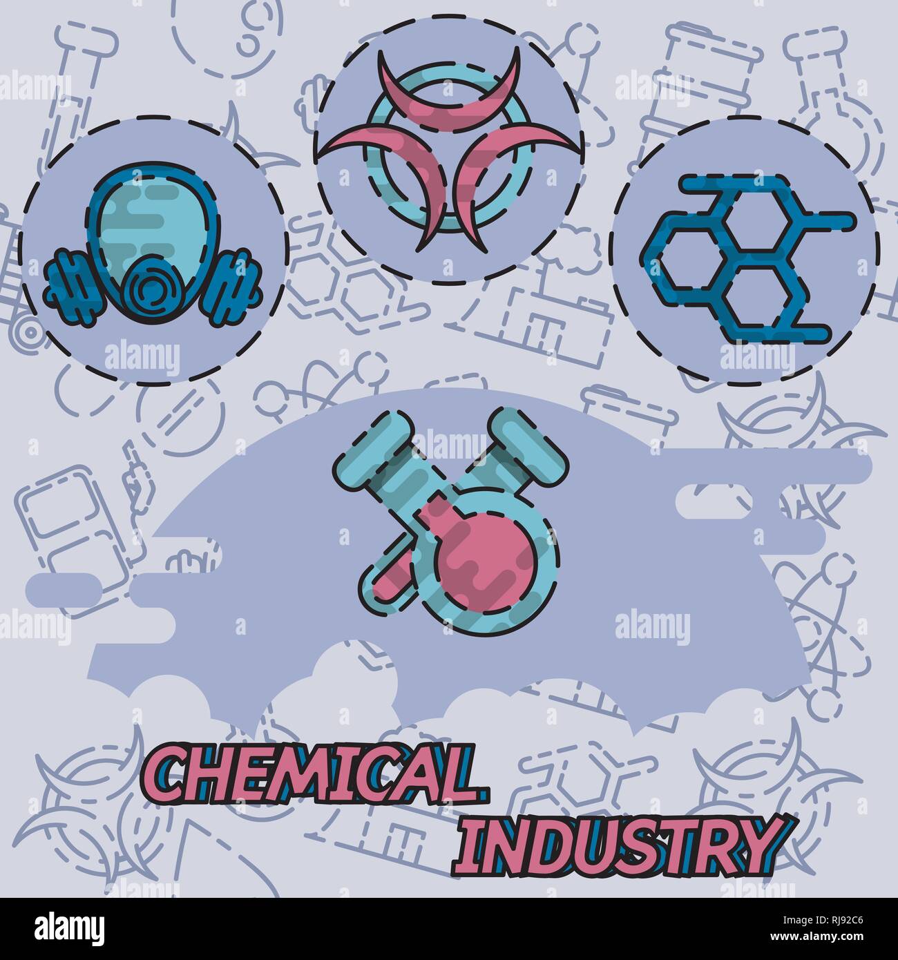 Chemical industry flat concept icons. Vector illustration, EPS 10 Stock ...