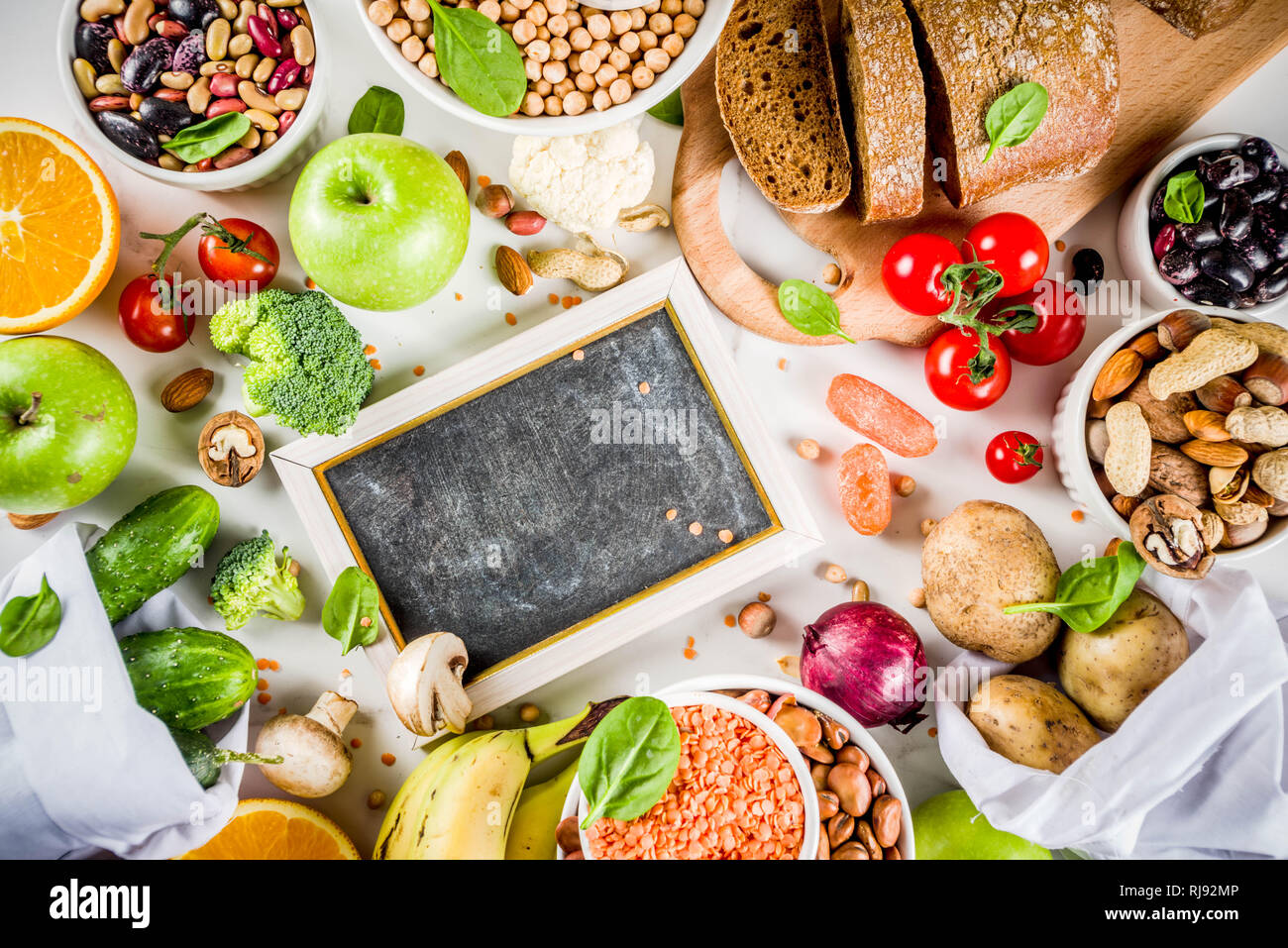 Healthy food. Selection of good carbohydrate sources, high fiber rich