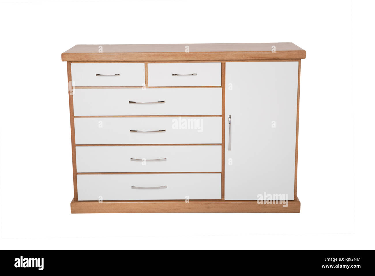 White wooden chest of drawers isolated on white background Stock Photo ...