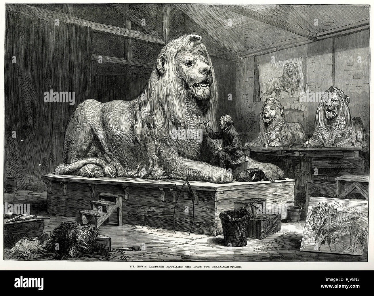 Trafalgar square landseer hi-res stock photography and images - Alamy