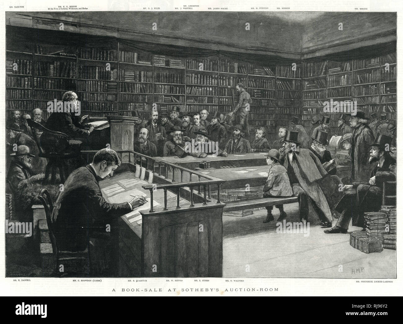 Book sale at Sotheby's auction house, London Stock Photo Alamy