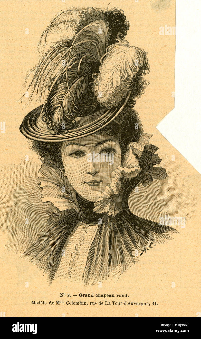 Victorian hat with feathers High 