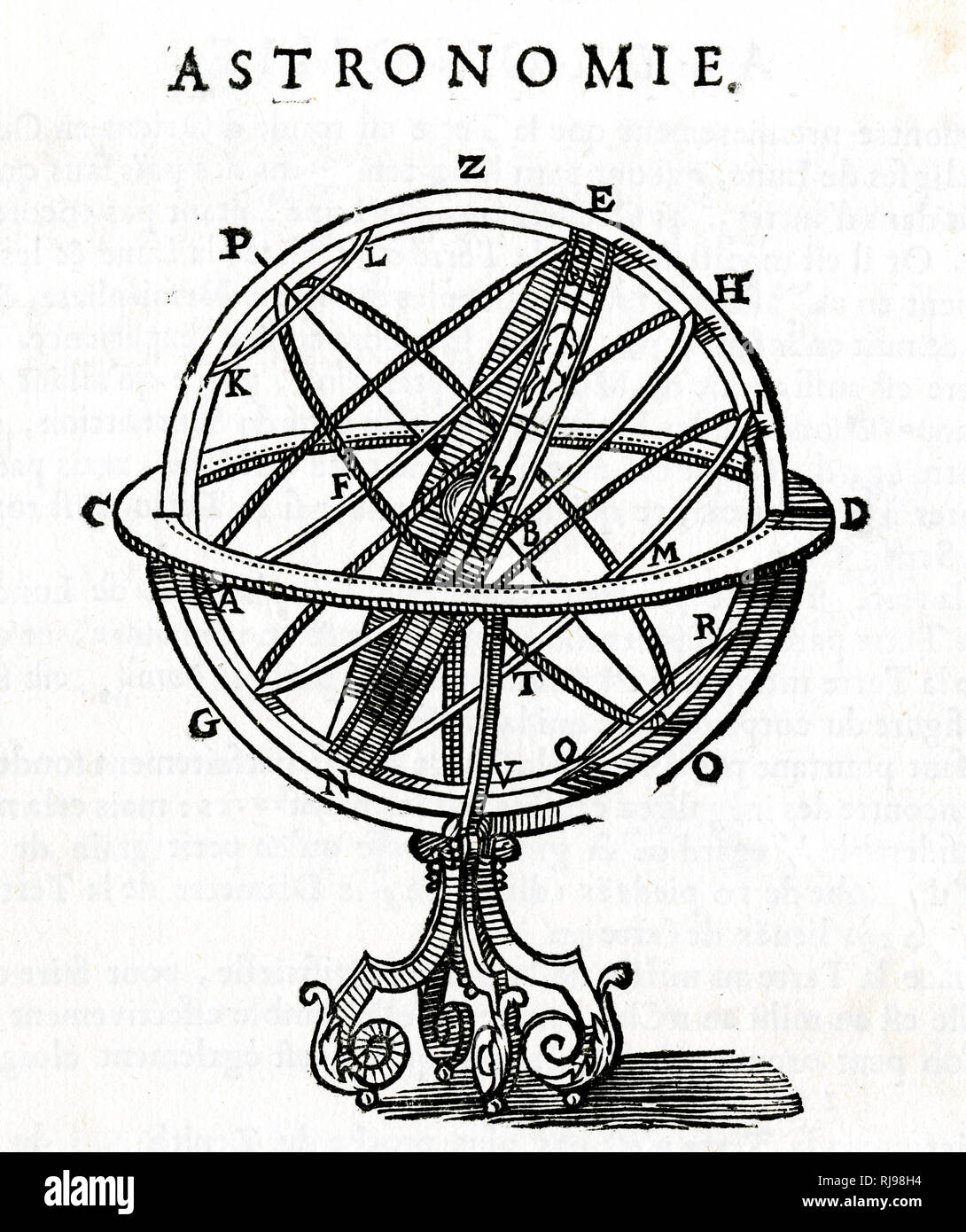 ARMILLARY SPHERE a skeleton globe with the notable features presented