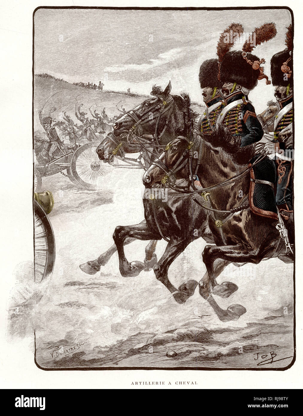 Artillerie a cheval (mounted artillery) Stock Photo
