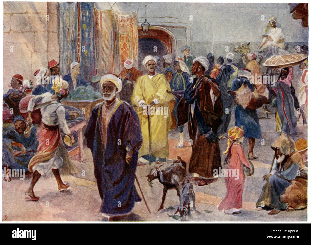 A BAZAAR IN CAIRO 1885 Stock Photo