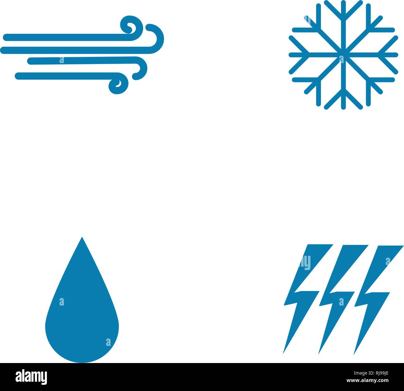 Vector illustration. Set of weather icons. Flat style Stock Vector ...